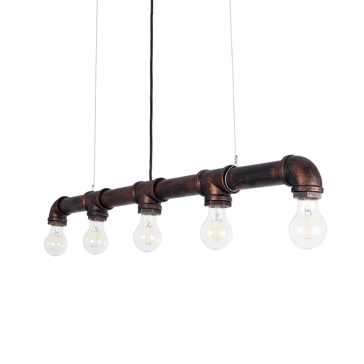 GLOBOSTAR® CANAL 01070 Vintage Κρεμαστό Φωτιστικό Οροφής με Ντουί 5 x E27 AC 220-240V IP20 - Χάλκινο Εφέ Σκουριάς - Μ88 x Π5 x Υ7cm 7 GLOBOSTAR® CANAL 01070 Vintage Κρεμαστό Φωτιστικό Οροφής με Ντουί 5 x E27 AC 220-240V IP20 - Χάλκινο Εφέ Σκουριάς - Μ88 x Π5 x Υ7cm - Image 6