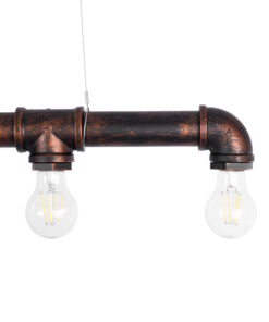 GLOBOSTAR® CANAL 01070 Vintage Κρεμαστό Φωτιστικό Οροφής με Ντουί 5 x E27 AC 220-240V IP20 - Χάλκινο Εφέ Σκουριάς - Μ88 x Π5 x Υ7cm 17 01070 8