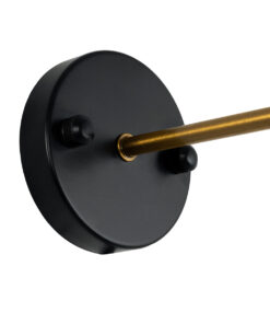 GloboStar® LYDIA 01071 Vintage Επιτοίχιο Φωτιστικό Απλίκα Μονόφωτο 1 x E27 IP20 Μαύρο & Χρυσό Μέταλλο με Διάφανο Γυαλί - Μ14 x Π26 x Υ30cm 16 01071 7