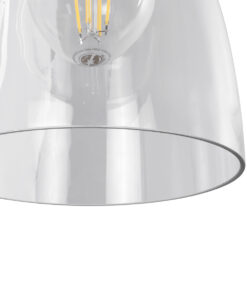 GloboStar® LYDIA 01071 Vintage Επιτοίχιο Φωτιστικό Απλίκα Μονόφωτο 1 x E27 IP20 Μαύρο & Χρυσό Μέταλλο με Διάφανο Γυαλί - Μ14 x Π26 x Υ30cm 18 01071 9