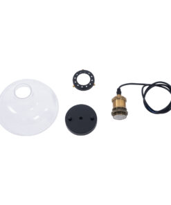 GLOBOSTAR® BINGLEY 01075 Vintage Κρεμαστό Φωτιστικό Οροφής με Ντουί 1 x E27 AC 220-240V IP20 - Διάφανο & Χρυσό - Μ24.5 x Π24.5 x Υ15cm 18 01075 10