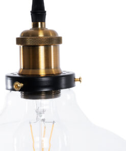 GLOBOSTAR® BINGLEY 01075 Vintage Κρεμαστό Φωτιστικό Οροφής με Ντουί 1 x E27 AC 220-240V IP20 - Διάφανο & Χρυσό - Μ24.5 x Π24.5 x Υ15cm 17 01075 9