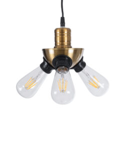 GLOBOSTAR® COPPER 01076 Vintage Κρεμαστό Φωτιστικό Οροφής με Ντουί 3 x E27 AC 220-240V IP20 - Χρυσό & Μαύρο - Μ14 x Π14 x Υ13cm 13 01076 5