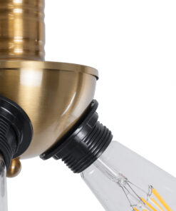 GLOBOSTAR® COPPER 01076 Vintage Κρεμαστό Φωτιστικό Οροφής με Ντουί 3 x E27 AC 220-240V IP20 - Χρυσό & Μαύρο - Μ14 x Π14 x Υ13cm 16 01076 8