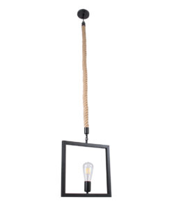 GLOBOSTAR® FRAISE 01077 Vintage Κρεμαστό Φωτιστικό Οροφής με Ντουί 1 x E27 AC 220-240V IP20 - Μαύρο & Μπεζ - Μ32 x Π4 x Υ32cm 12 01077 3