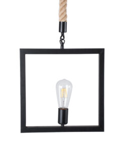 GLOBOSTAR® FRAISE 01077 Vintage Κρεμαστό Φωτιστικό Οροφής με Ντουί 1 x E27 AC 220-240V IP20 - Μαύρο & Μπεζ - Μ32 x Π4 x Υ32cm 13 01077 4