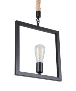 GLOBOSTAR® FRAISE 01077 Vintage Κρεμαστό Φωτιστικό Οροφής με Ντουί 1 x E27 AC 220-240V IP20 - Μαύρο & Μπεζ - Μ32 x Π4 x Υ32cm 14 01077 5