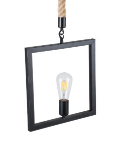 GLOBOSTAR® FRAISE 01077 Vintage Κρεμαστό Φωτιστικό Οροφής με Ντουί 1 x E27 AC 220-240V IP20 - Μαύρο & Μπεζ - Μ32 x Π4 x Υ32cm 15 01077 6