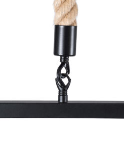 GLOBOSTAR® FRAISE 01077 Vintage Κρεμαστό Φωτιστικό Οροφής με Ντουί 1 x E27 AC 220-240V IP20 - Μαύρο & Μπεζ - Μ32 x Π4 x Υ32cm 16 01077 7