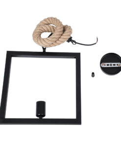 GLOBOSTAR® FRAISE 01077 Vintage Κρεμαστό Φωτιστικό Οροφής με Ντουί 1 x E27 AC 220-240V IP20 - Μαύρο & Μπεζ - Μ32 x Π4 x Υ32cm 18 01077 9