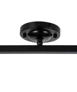 GloboStar® CANNES 01082 Μοντέρνο Φωτιστικό Οροφής Ράγα Πολύφωτο 4 x E27 IP20 Μαύρο Μέταλλο - Μ108 x Π12 x Υ48cm 18 01082 10