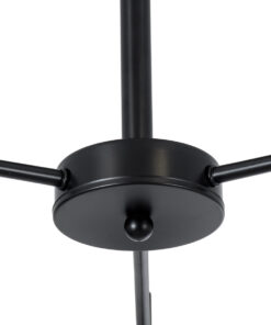 GloboStar® LUNA 01087 Μοντέρνο Φωτιστικό Οροφής Μπάλα Τριφωτο 3 x E27 IP20 Μαύρο Μέταλλο με Λευκό Γυαλί - Μ45 x Π45 x Υ40cm 15 01087 6