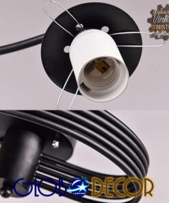 GLOBOSTAR® SELINA 01090 Μοντέρνο Φωτιστικό Οροφής με Ντουί 5 x E27 AC 220-240V IP20 - Μαύρο & Λευκό - Μ63 x Π63 x Υ47cm 15 01089 01090