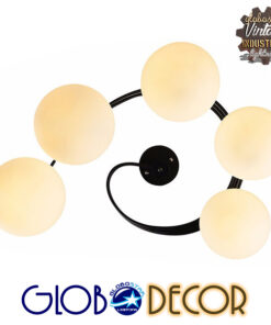 GLOBOSTAR® SELINA 01090 Μοντέρνο Φωτιστικό Οροφής με Ντουί 5 x E27 AC 220-240V IP20 - Μαύρο & Λευκό - Μ63 x Π63 x Υ47cm 13 01090 5