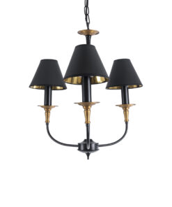 GloboStar® GLOBOSTAR® LIMI 01091 Vintage Κρεμαστό Φωτιστικό Οροφής με Ντουί 3 x E14 AC 220-240V IP20 - Μαύρο & Χρυσό - Μ55 x Π55 x Υ55cm