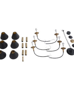 GLOBOSTAR® LIMI 01092 Vintage Κρεμαστό Φωτιστικό Οροφής με Ντουί 6 x E14 AC 220-240V IP20 - Μαύρο & Χρυσό - Μ70 x Π70 x Υ60cm 20 01092 11