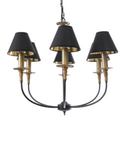 GloboStar® GLOBOSTAR® LIMI 01092 Vintage Κρεμαστό Φωτιστικό Οροφής με Ντουί 6 x E14 AC 220-240V IP20 - Μαύρο & Χρυσό - Μ70 x Π70 x Υ60cm