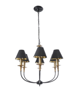 GLOBOSTAR® LIMI 01092 Vintage Κρεμαστό Φωτιστικό Οροφής με Ντουί 6 x E14 AC 220-240V IP20 - Μαύρο & Χρυσό - Μ70 x Π70 x Υ60cm 13 01092 4