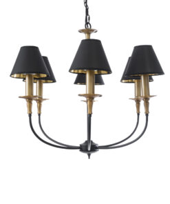 GLOBOSTAR® LIMI 01092 Vintage Κρεμαστό Φωτιστικό Οροφής με Ντουί 6 x E14 AC 220-240V IP20 - Μαύρο & Χρυσό - Μ70 x Π70 x Υ60cm 14 01092 5