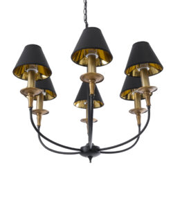 GLOBOSTAR® LIMI 01092 Vintage Κρεμαστό Φωτιστικό Οροφής με Ντουί 6 x E14 AC 220-240V IP20 - Μαύρο & Χρυσό - Μ70 x Π70 x Υ60cm 15 01092 6