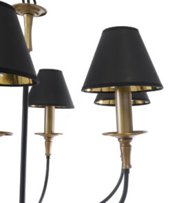 GLOBOSTAR® LIMI 01092 Vintage Κρεμαστό Φωτιστικό Οροφής με Ντουί 6 x E14 AC 220-240V IP20 - Μαύρο & Χρυσό - Μ70 x Π70 x Υ60cm 17 01092 8
