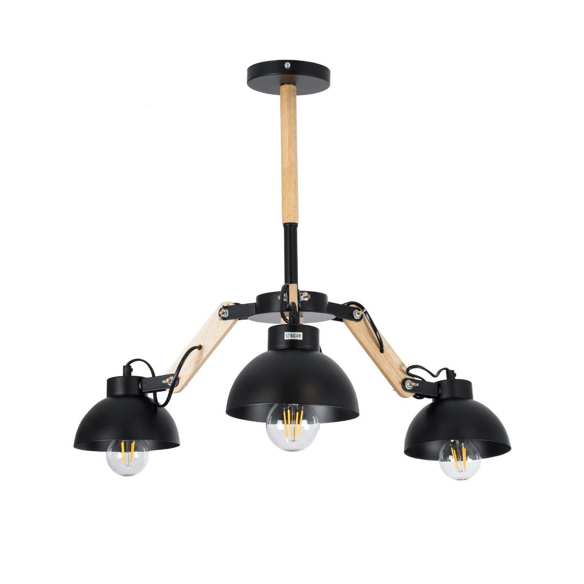 GloboStar® OLD SCHOOL 01093 Μοντέρνο Φωτιστικό Οροφής Καμπάνα Τρίφωτο 3 x E27 IP20 Μαύρο Μέταλλο με Μπεζ Ξύλο - Μ75 x Π75 x Υ35cm 3 GloboStar® GloboStar® OLD SCHOOL 01093 Μοντέρνο Φωτιστικό Οροφής Καμπάνα Τρίφωτο 3 x E27 IP20 Μαύρο Μέταλλο με Μπεζ Ξύλο - Μ75 x Π75 x Υ35cm