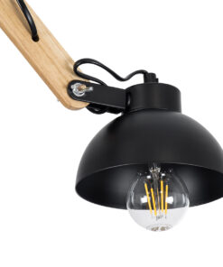 GloboStar® OLD SCHOOL 01093 Μοντέρνο Φωτιστικό Οροφής Καμπάνα Τρίφωτο 3 x E27 IP20 Μαύρο Μέταλλο με Μπεζ Ξύλο - Μ75 x Π75 x Υ35cm 16 01093 7