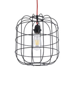 GloboStar® GLOBOSTAR® PARROT 01099 Μοντέρνο Κρεμαστό Φωτιστικό Οροφής με Ντουί 1 x E27 AC 220-240V IP20 - Μαύρο - Μ28 x Π28 x Υ30cm