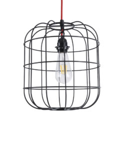 GLOBOSTAR® PARROT 01099 Μοντέρνο Κρεμαστό Φωτιστικό Οροφής με Ντουί 1 x E27 AC 220-240V IP20 - Μαύρο - Μ28 x Π28 x Υ30cm 14 01099 5