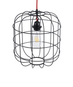 GLOBOSTAR® PARROT 01099 Μοντέρνο Κρεμαστό Φωτιστικό Οροφής με Ντουί 1 x E27 AC 220-240V IP20 - Μαύρο - Μ28 x Π28 x Υ30cm 16 01099 7