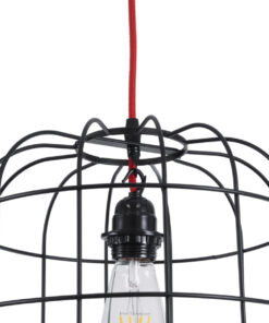 GLOBOSTAR® PARROT 01099 Μοντέρνο Κρεμαστό Φωτιστικό Οροφής με Ντουί 1 x E27 AC 220-240V IP20 - Μαύρο - Μ28 x Π28 x Υ30cm 17 01099 8