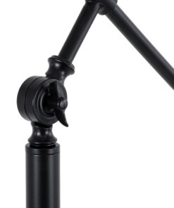 GloboStar® WYNGE 01101 Vintage Επιδαπέδιο Φωτιστικό Μονόφωτο 1 x E27 IP20 Μαύρο & Χρυσό Μέταλλο - Μ95 x Π27 x Υ174cm 21 01101 10