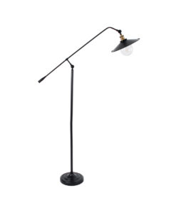 GloboStar® WYNGE 01101 Vintage Επιδαπέδιο Φωτιστικό Μονόφωτο 1 x E27 IP20 Μαύρο & Χρυσό Μέταλλο - Μ95 x Π27 x Υ174cm 15 01101 4