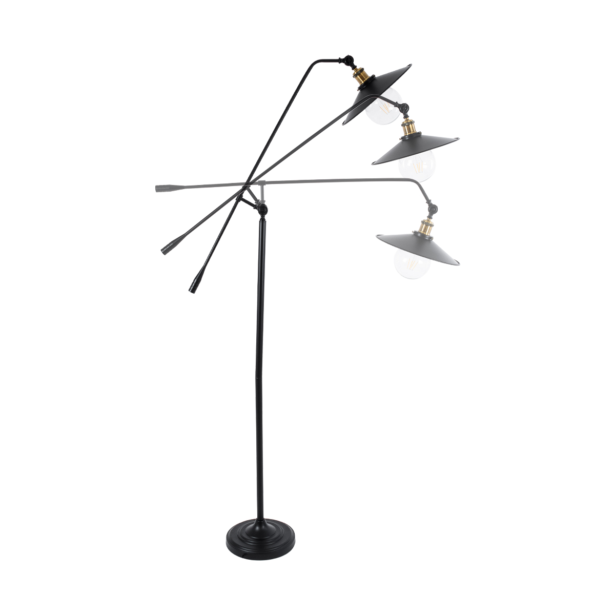 GloboStar® WYNGE 01101 Vintage Επιδαπέδιο Φωτιστικό Μονόφωτο 1 x E27 IP20 Μαύρο & Χρυσό Μέταλλο - Μ95 x Π27 x Υ174cm 6 GloboStar® WYNGE 01101 Vintage Επιδαπέδιο Φωτιστικό Μονόφωτο 1 x E27 IP20 Μαύρο & Χρυσό Μέταλλο - Μ95 x Π27 x Υ174cm - Image 5