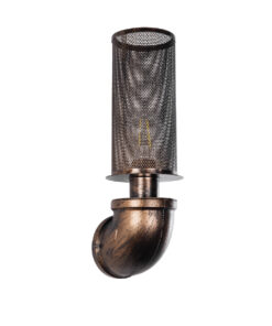 GloboStar® GloboStar® RAZA 01105 Vintage Επιτοίχιο Φωτιστικό Απλίκα Μονόφωτο 1 x E27 IP20 Χάλκινο Μέταλλο - Μ13 x Π12 x Υ38cm