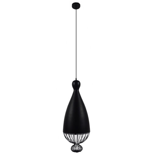GloboStar® GLOBOSTAR® CARNEL 01106 Vintage Κρεμαστό Φωτιστικό Οροφής με Ντουί 1 x E27 AC 220-240V IP20 - Μαύρο - Μ26 x Π26 x Υ70cm