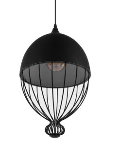 GLOBOSTAR® CANARIO 01107 Vintage Κρεμαστό Φωτιστικό Οροφής με Ντουί 1 x E27 AC 220-240V IP20 - Μαύρο - Μ28 x Π28 x Υ47cm 15 01107 6