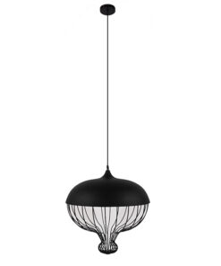 GloboStar® GLOBOSTAR® SOBRINO 01108 Vintage Κρεμαστό Φωτιστικό Οροφής με Ντουί 1 x E27 AC 220-240V IP20 - Μαύρο - Μ46 x Π46 x Υ50cm