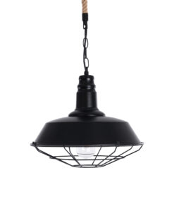 GLOBOSTAR® CRANE 01109 Vintage Κρεμαστό Φωτιστικό Οροφής με Ντουί 1 x E27 AC 220-240V IP20 - Μαύρο & Μπεζ - Μ36 x Π36 x Υ30cm 15 01109 5