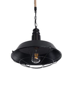 GLOBOSTAR® CRANE 01109 Vintage Κρεμαστό Φωτιστικό Οροφής με Ντουί 1 x E27 AC 220-240V IP20 - Μαύρο & Μπεζ - Μ36 x Π36 x Υ30cm 17 01109 7