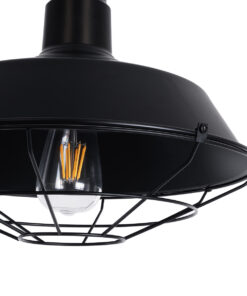GLOBOSTAR® CRANE 01109 Vintage Κρεμαστό Φωτιστικό Οροφής με Ντουί 1 x E27 AC 220-240V IP20 - Μαύρο & Μπεζ - Μ36 x Π36 x Υ30cm 19 01109 9