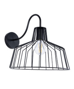 GloboStar® GloboStar® TRIUMPH 01117 Vintage Επιτοίχιο Φωτιστικό Απλίκα Μονόφωτο 1 x E27 IP20 Μαύρο Μέταλλο - Μ30 x Π36 x Υ30cm