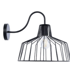 GloboStar® TRIUMPH 01117 Vintage Επιτοίχιο Φωτιστικό Απλίκα Μονόφωτο 1 x E27 IP20 Μαύρο Μέταλλο - Μ30 x Π36 x Υ30cm 13 01117 5