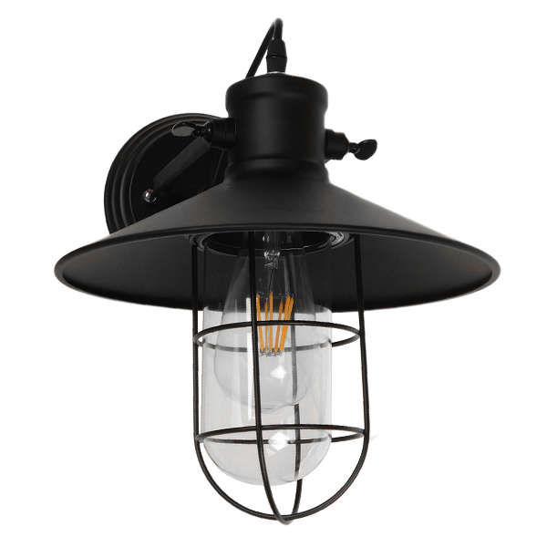 GloboStar® CELL 01118 Vintage Επιτοίχιο Φωτιστικό Απλίκα Μονόφωτο 1 x E27 IP20 Μαύρο Μέταλλο - Μ33 x Π27 x Υ33cm 6 GloboStar® CELL 01118 Vintage Επιτοίχιο Φωτιστικό Απλίκα Μονόφωτο 1 x E27 IP20 Μαύρο Μέταλλο - Μ33 x Π27 x Υ33cm - Image 5