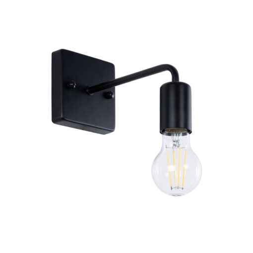 GloboStar® GLOBOSTAR® MISSAM 01119 Μοντέρνο Φωτιστικό Τοίχου - Απλίκα με Ντουί 1 x E27 AC 220-240V IP20 - Μαύρο - Μ14 x Π20 x Υ10cm