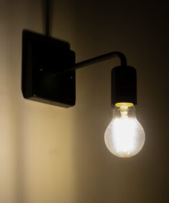 Alternative view of GLOBOSTAR® MISSAM 01119 Μοντέρνο Φωτιστικό Τοίχου - Απλίκα με Ντουί 1 x E27 AC 220-240V IP20 - Μαύρο - Μ14 x Π20 x Υ10cm