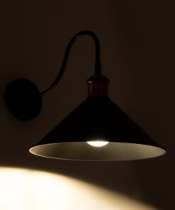 Alternative view of GloboStar® ANBET 01121 Vintage Επιτοίχιο Φωτιστικό Απλίκα Μονόφωτο 1 x E27 IP20 Μαύρο & Χρυσό Μέταλλο - Μ26 x Π38 x Υ27cm