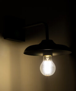 Alternative view of GloboStar® PHIA 01122 Vintage Επιτοίχιο Φωτιστικό Απλίκα Μονόφωτο 1 x E27 IP20 Μαύρο Μέταλλο - Μ18.5 x Π29 x Υ18cm