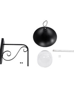 GloboStar® ANNIEL 01123 Vintage Επιτοίχιο Φωτιστικό Απλίκα Μονόφωτο 1 x E27 IP20 Μαύρο Μέταλλο - Μ27 x Π40 x Υ56cm 18 01123 10