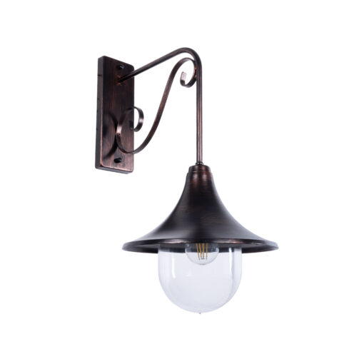 GloboStar® GloboStar® ANNIEL 01124 Vintage Επιτοίχιο Φωτιστικό Απλίκα Μονόφωτο 1 x E27 IP20 Χάλκινο Μέταλλο - Μ27 x Π40 x Υ56cm